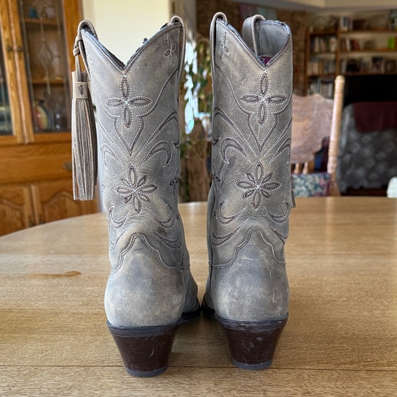 Ariat Greyish-tan Suede Embroidered Heeled Boots - Picture 6 of 13